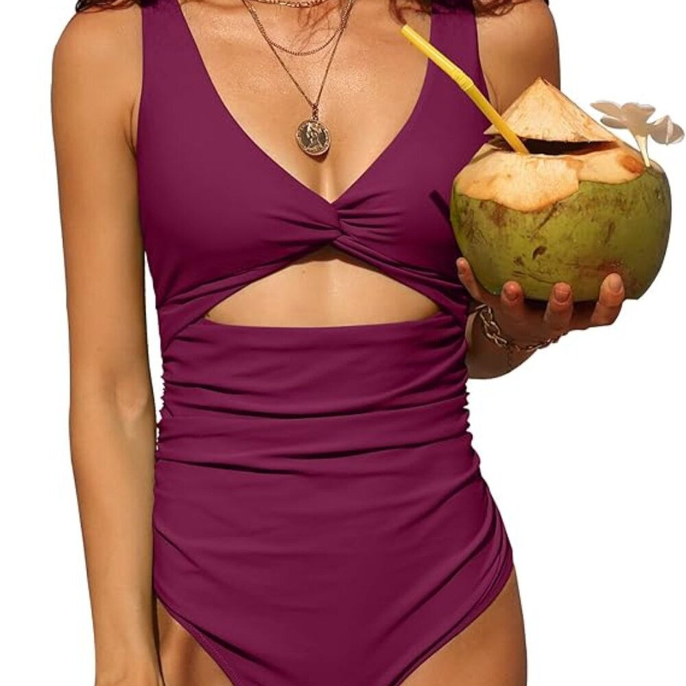 Charmo Women's One Piece Swimsuit Ruched Tummy Control